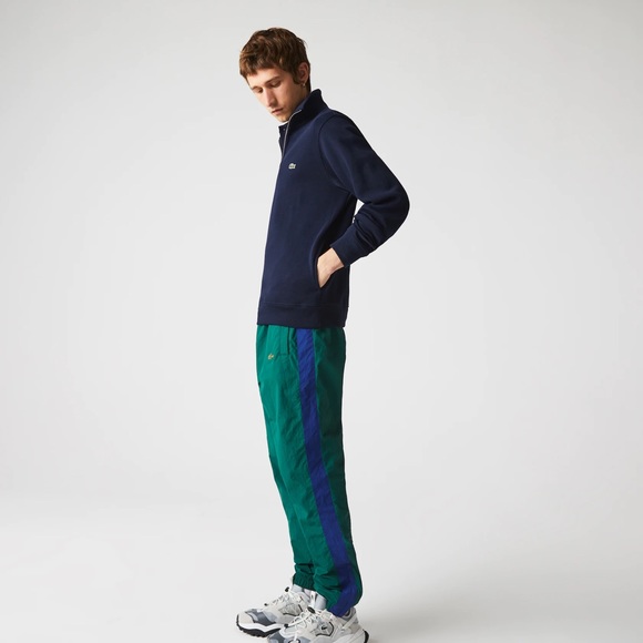 Lacoste Other - Lacoste Zippered Stand-Up Collar Cotton Sweatshirt in Navy Blue